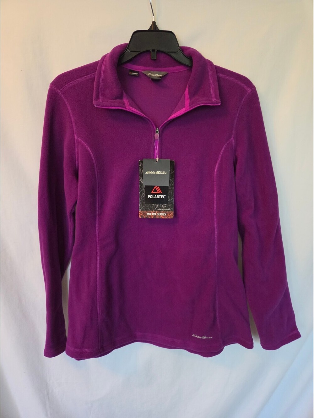 Eddie Bauer Women's Purple Polartec Micro Fleece Pullover Size PM